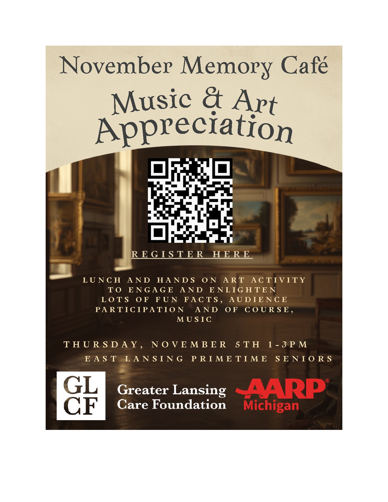 November Memory Cafe — Music & Art Appreciation flyer