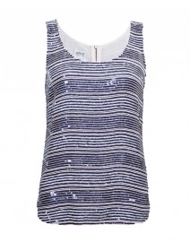 Sequin and Beaded Stripe Tank | Armani Collezioni