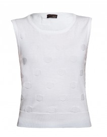 Embossed Dot Sleeveless Cotton Shell | Peserico