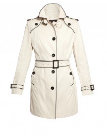 Leather Trimmed Cotton Gabardine Trench | Allegri