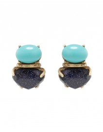 Turquoise and Navy Stone Earrings | Gerard Yosca