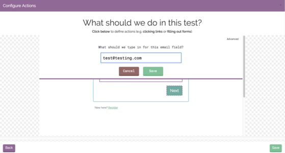 Defining test steps with the Parrot GUI