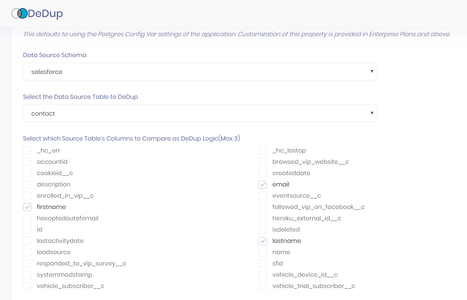 Determine which columns to use as the logic