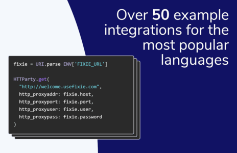 Over 50 example integrations for the most popular languages