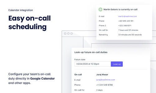 Easy on-call scheduling using your team's calendar.