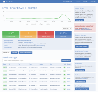 CloudMailin Email to Webhook API Dashboard Example