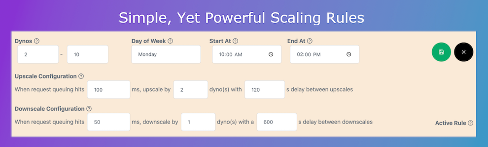 Define custom rules to fit your application's traffic pattern.