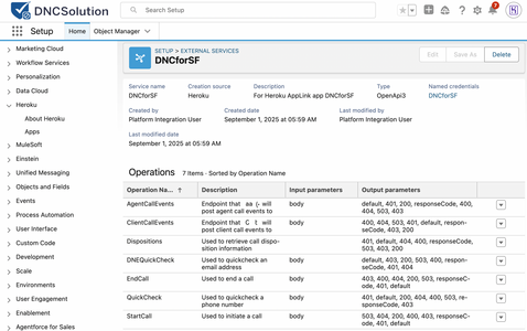 AppLink-registered DNC Apex Callouts are provisioned