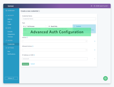 Bonsai Cluster Advanced Auth and Credentials Management