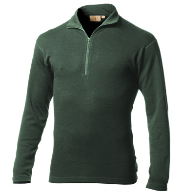 Men's 100% Wool Mid Weight 1/4 Length Zip