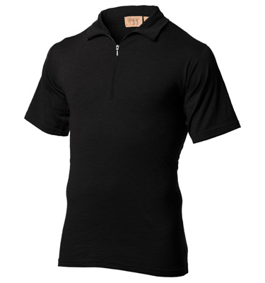 Mens Wool Light Weight Short Sleeve 1/4 Length Zip