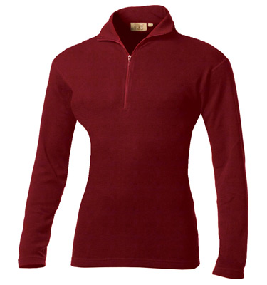 Women's 100% Wool Light Weight 1/4 Length Zip