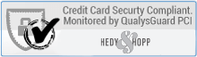 Credit Card Security Compliant. Monitored by QualysGuard PCI