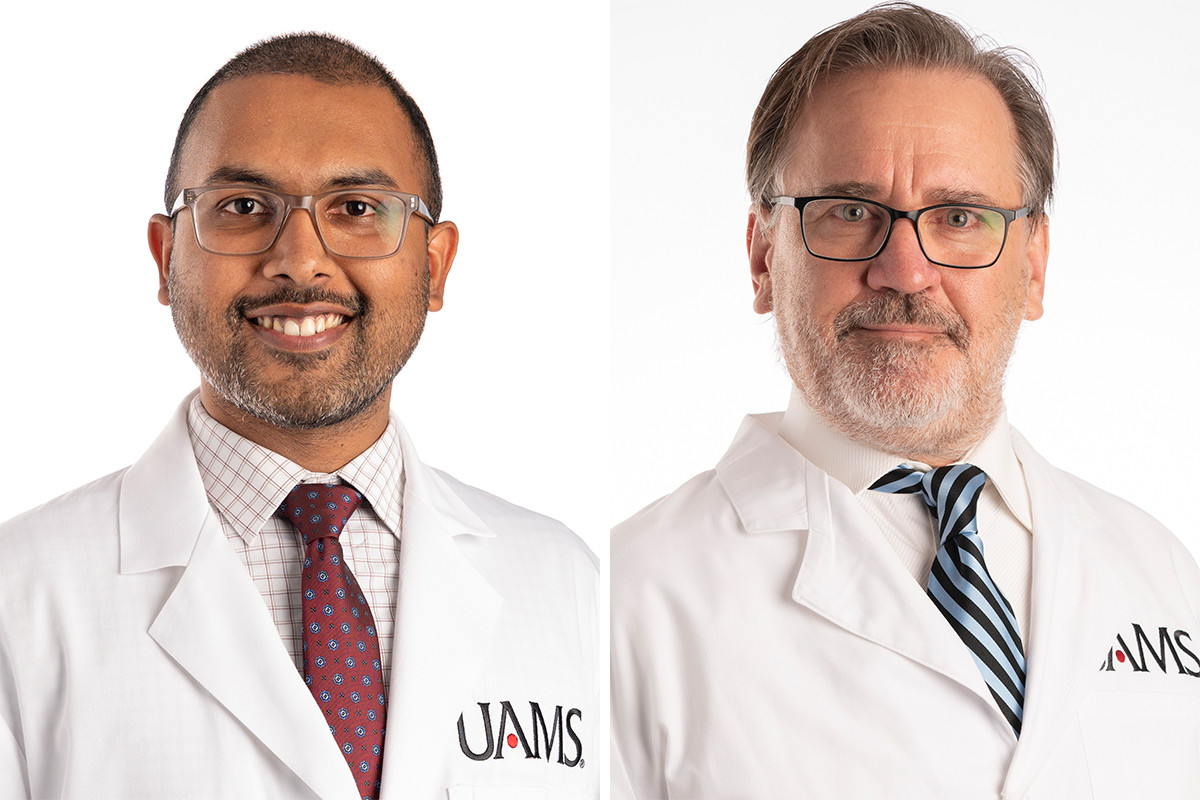 Dr. Harshad Ladha and John D. Shaughnessy Jr. of UAMS