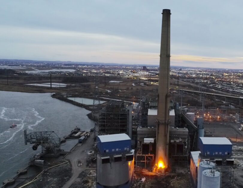 Safe and successful explosive felling at former Hudson Generating