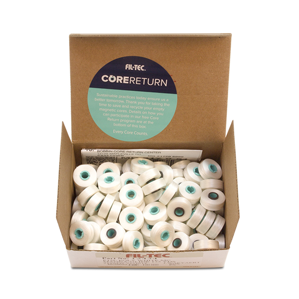 FIL-TEC MAGNETIC BOBBIN WHITE L STYLE - 135 YARDS BOX OF 100