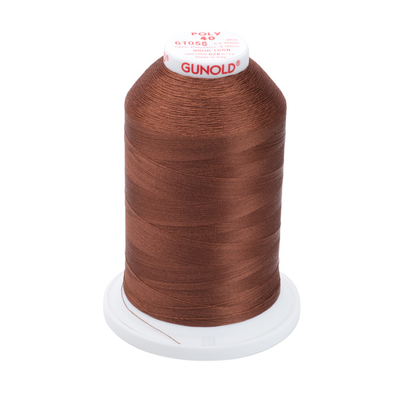 61058- TAWNY BROWN- POLY 40 WT GUNOLD POLY THREAD 5000 METER CONES ...