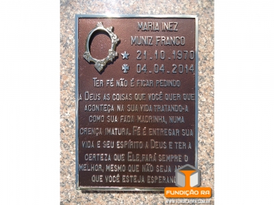 Placa Modelo Reto em Bronze para Foto Florida