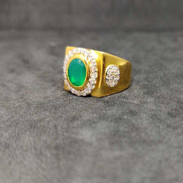 916 Men's colour stone gold ring