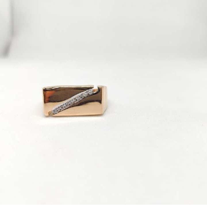18k men's rose gold ring