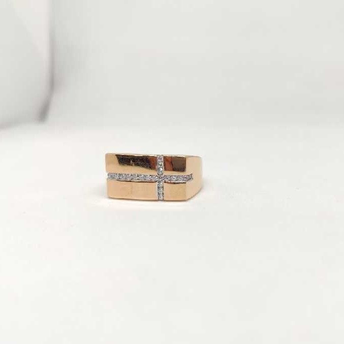 18k men's rose gold ring