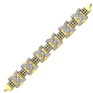 22KT/916 Yellow Gold Gents Designer Diamond Bracelet
