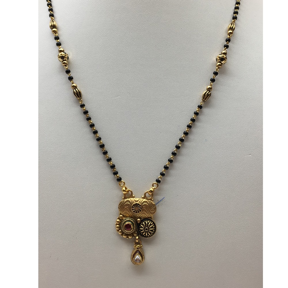 916 gold antique singal line mangalsutra dokiya