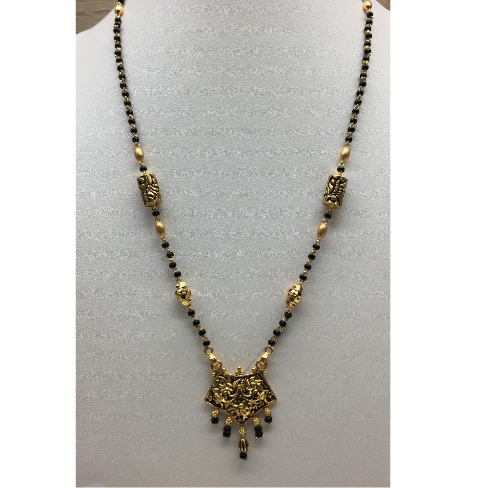 22kt antique singal line mangalsutra dokiya