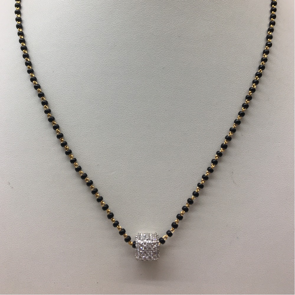 916 gold singal line  cz mangalsutra dokiya