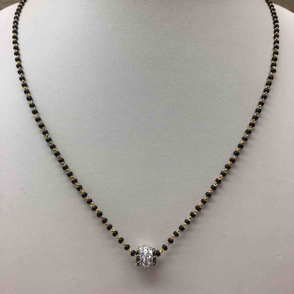 916 Gold Cz fancy Mangalsutra Dokiya