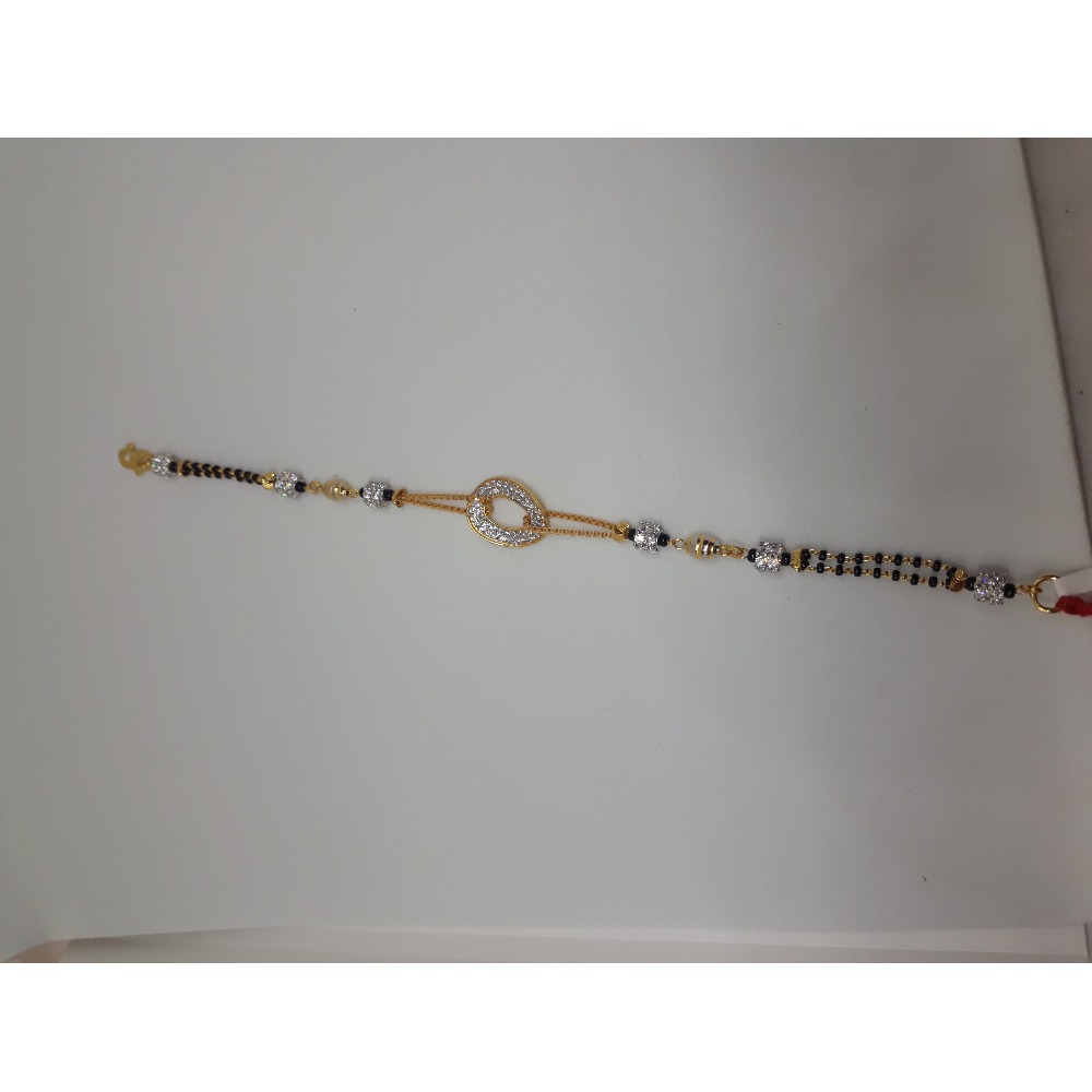 916 Gold CZ Fancy Mangalsutra Bracelet IO-B008