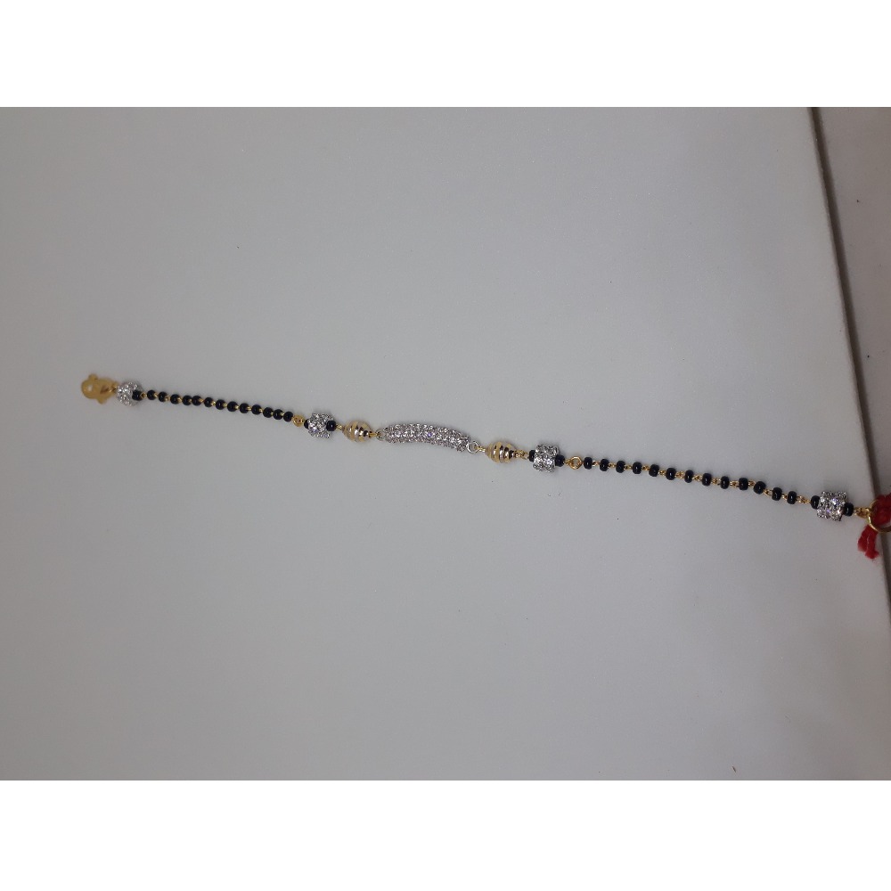 22KT Gold CZ Light Weight Mangalsutra Bracelet IO-B007