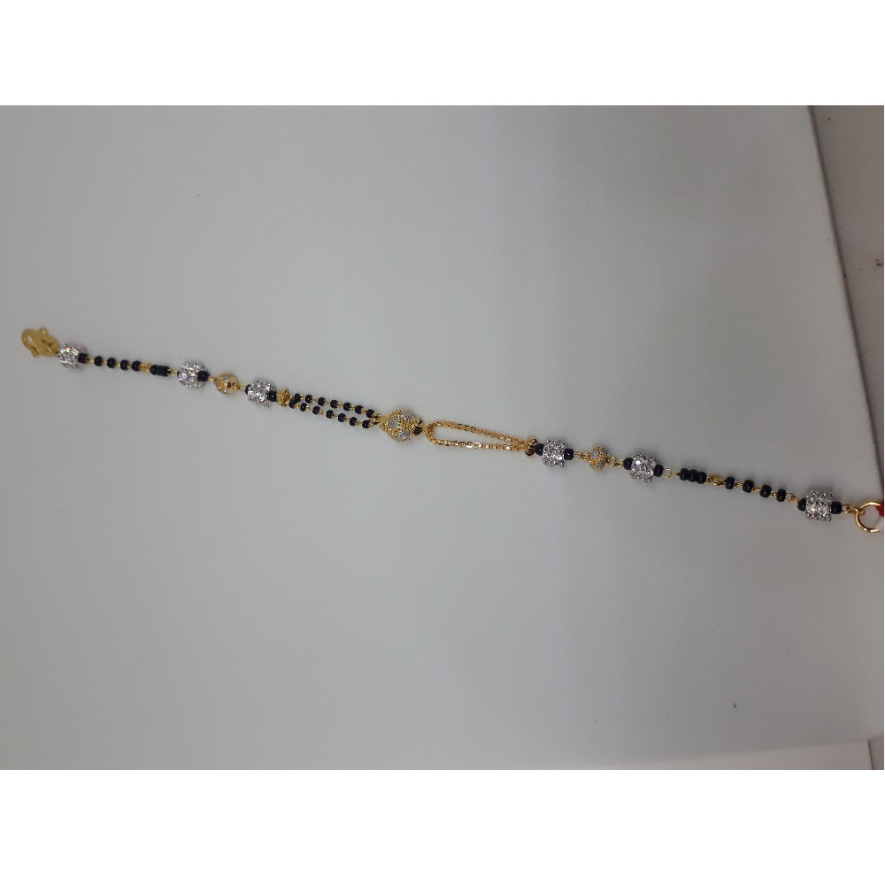 916 Gold CZ Light Weight Mangalsutra Bracelet IO-B005