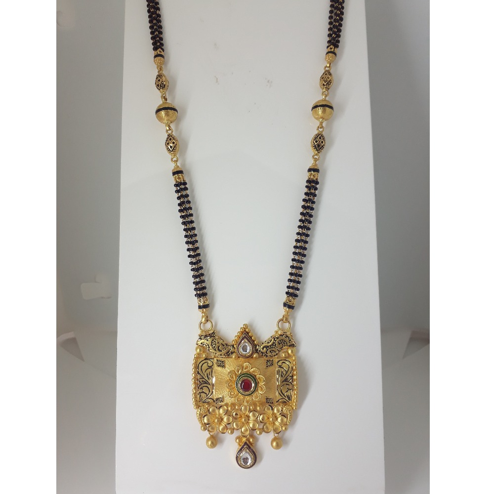 22KT Gold Antique Mani Moti Mangalsutra IO-A012