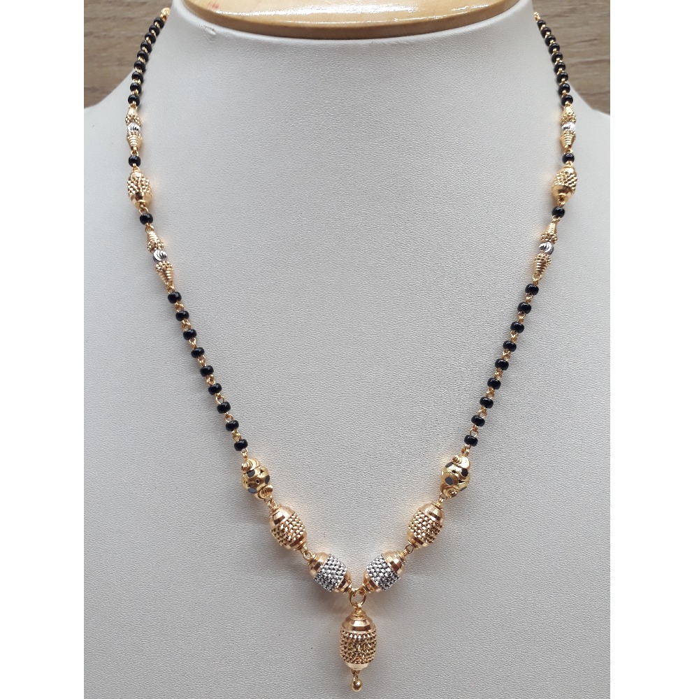 22Kt Gold Fancy Vertical Mangalsutra Dokia IO-N008