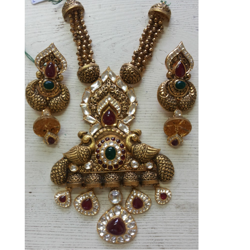 22KT Gold Antique Necklace Set