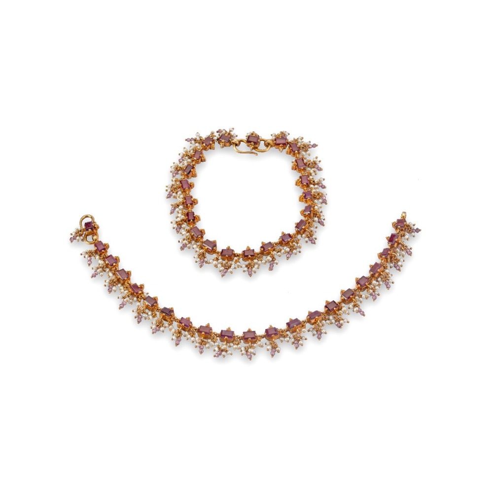 925 silver beads with khakho moti payal