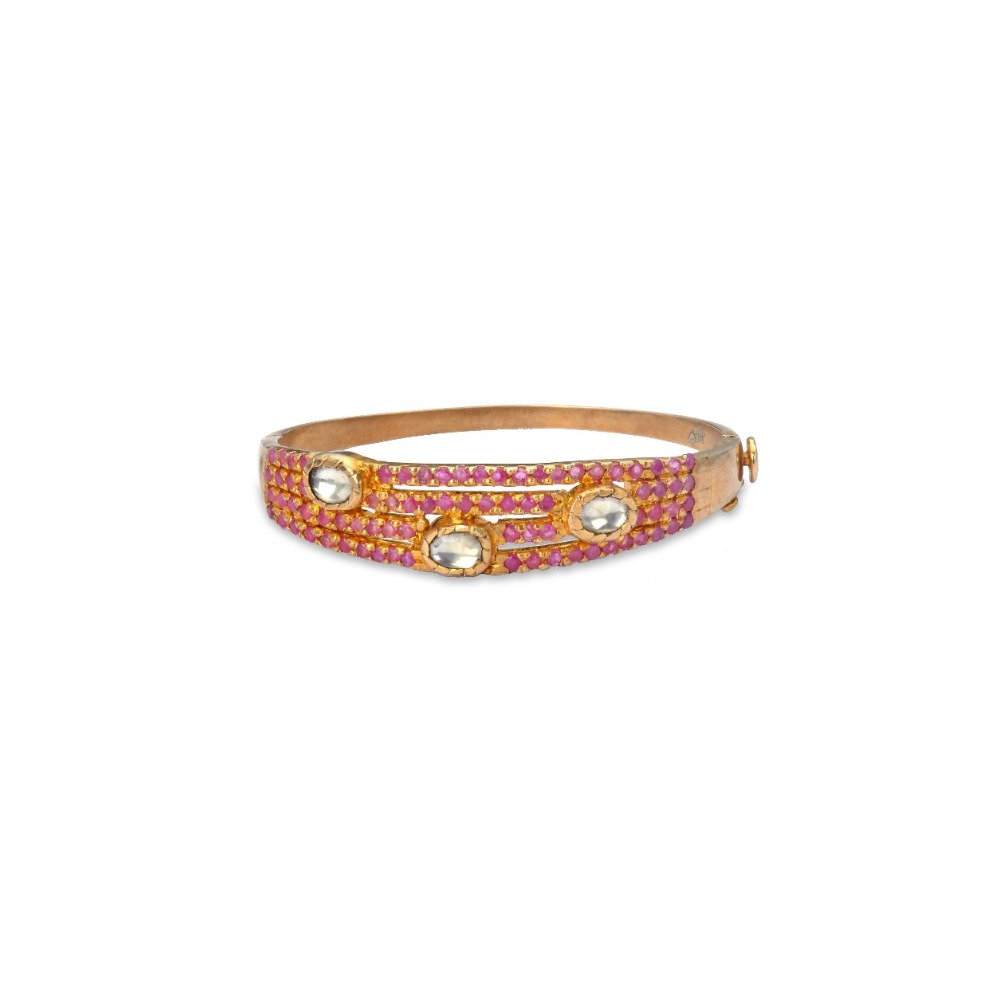 925 silver ruby & moissanite stone bracelet