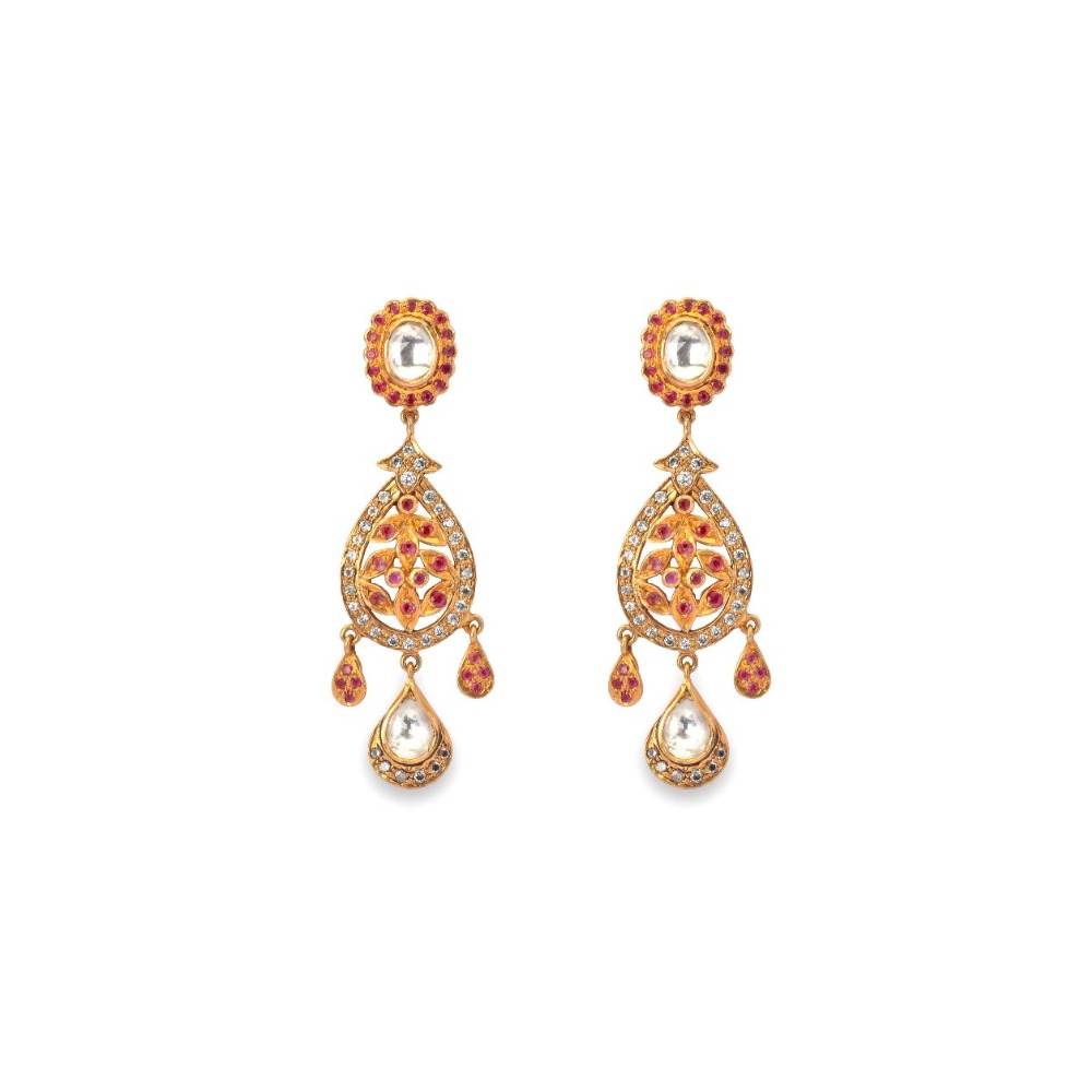 925 silver swarovski diamond earring with ruby stone