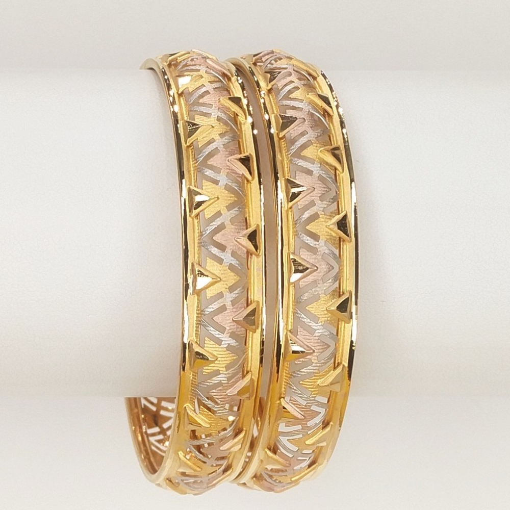 22KT Gold Hallmarked Bangles With Rhodium