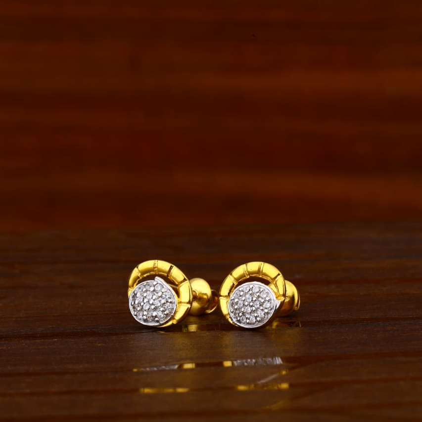 22CT Gold CZ Hallmark Delicate Ladies Tops Earrings LTE300