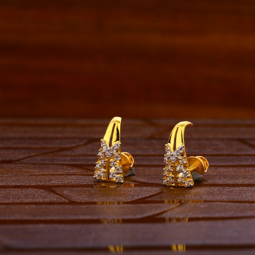 22KT Gold CZ Hallmark Ladies Tops Earrings LTE295