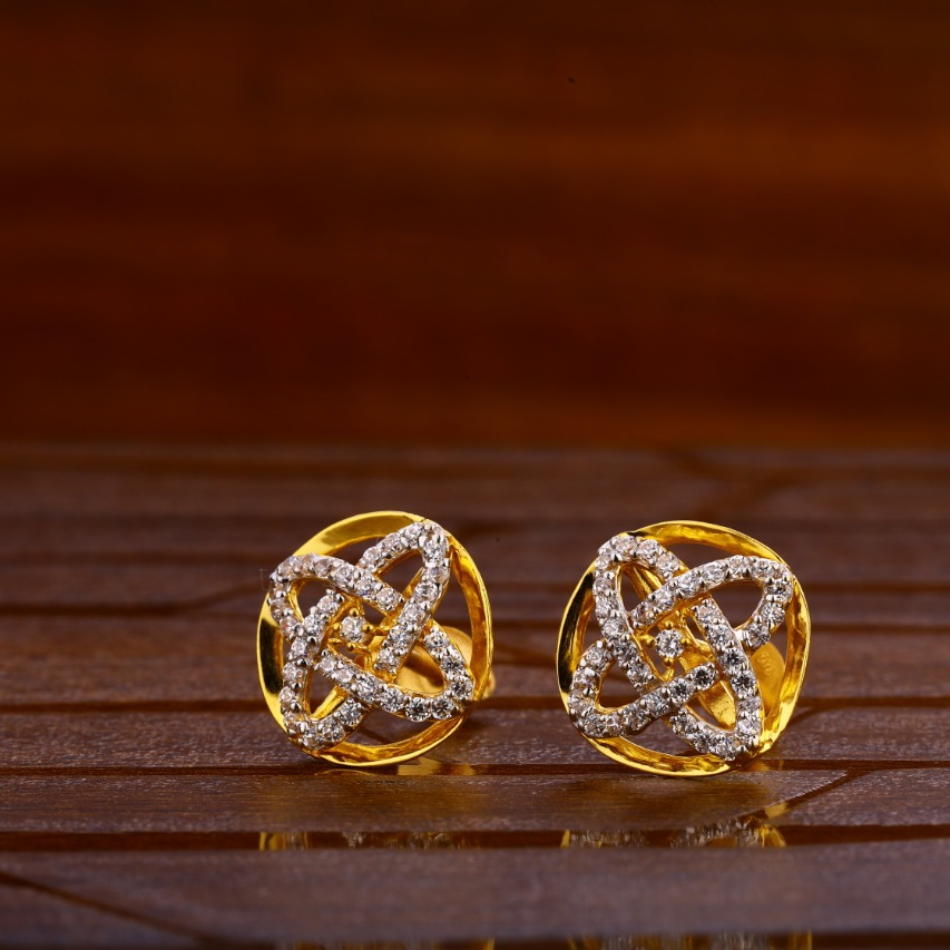 22KT Gold CZ Fancy Ladies Tops Earrings LTE291