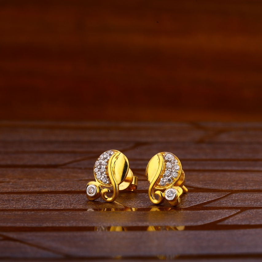 22KT Gold CZ Designer Ladies Tops Earrings LTE289
