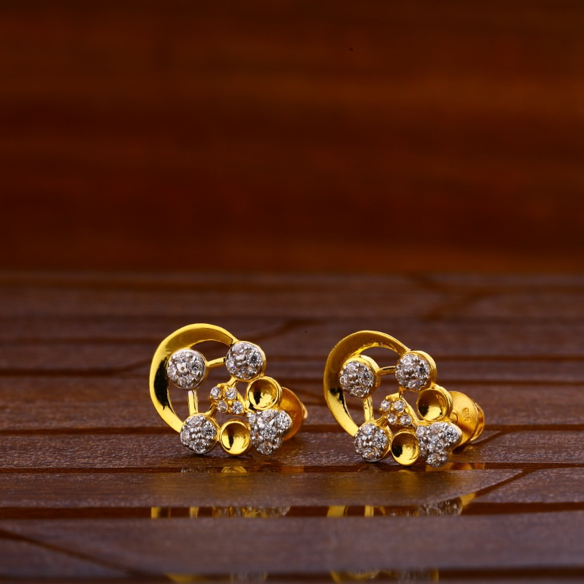 22KT Gold CZ Designer Ladies Tops Earrings LTE287