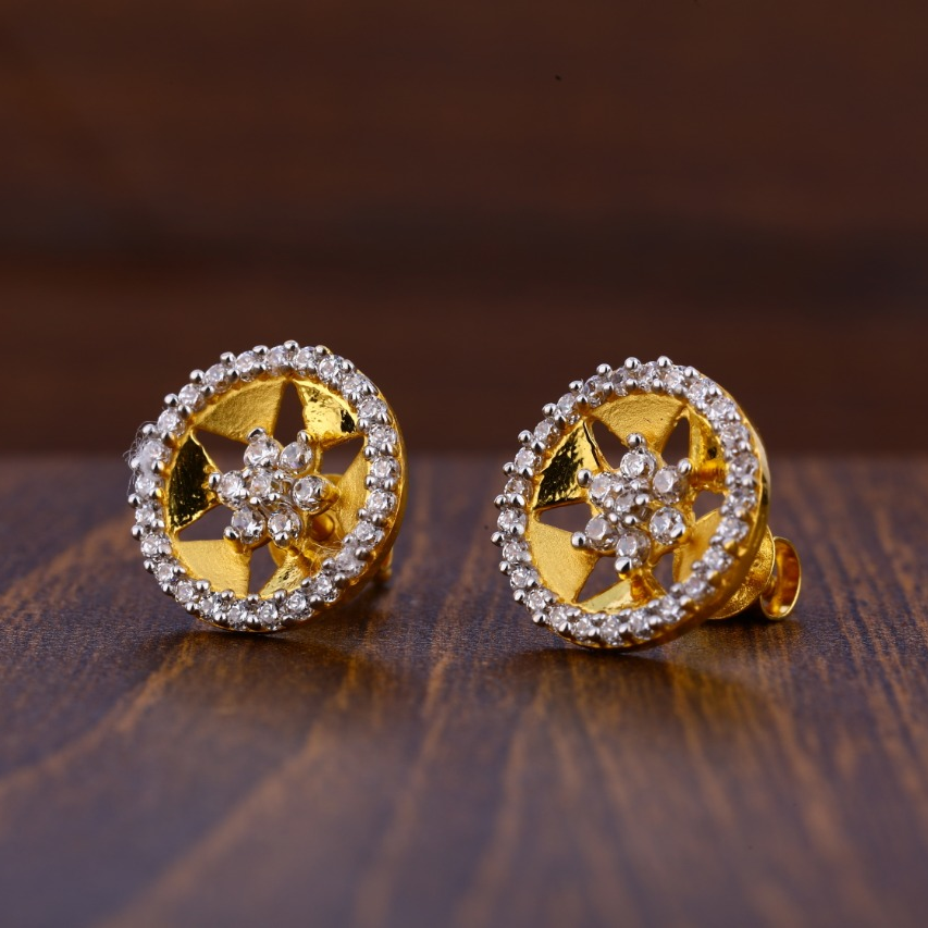 916 Gold CZ Gorgeous Ladies Tops Earrings LTE224
