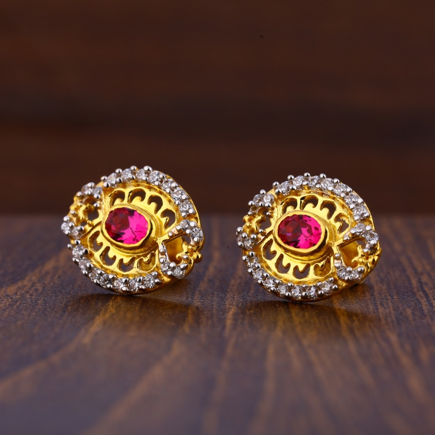 916 Gold Hallmark Delicate Ladies Tops Earrings LTE213