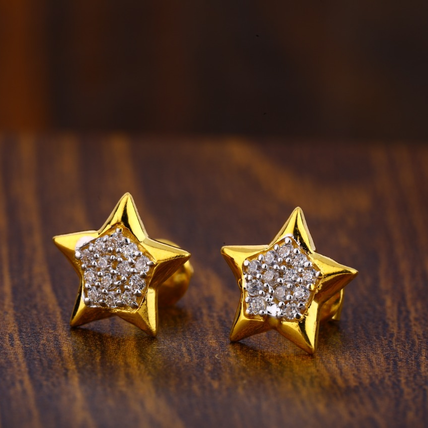 22CT Gold CZ Designer Ladies Tops Earrings LTE128