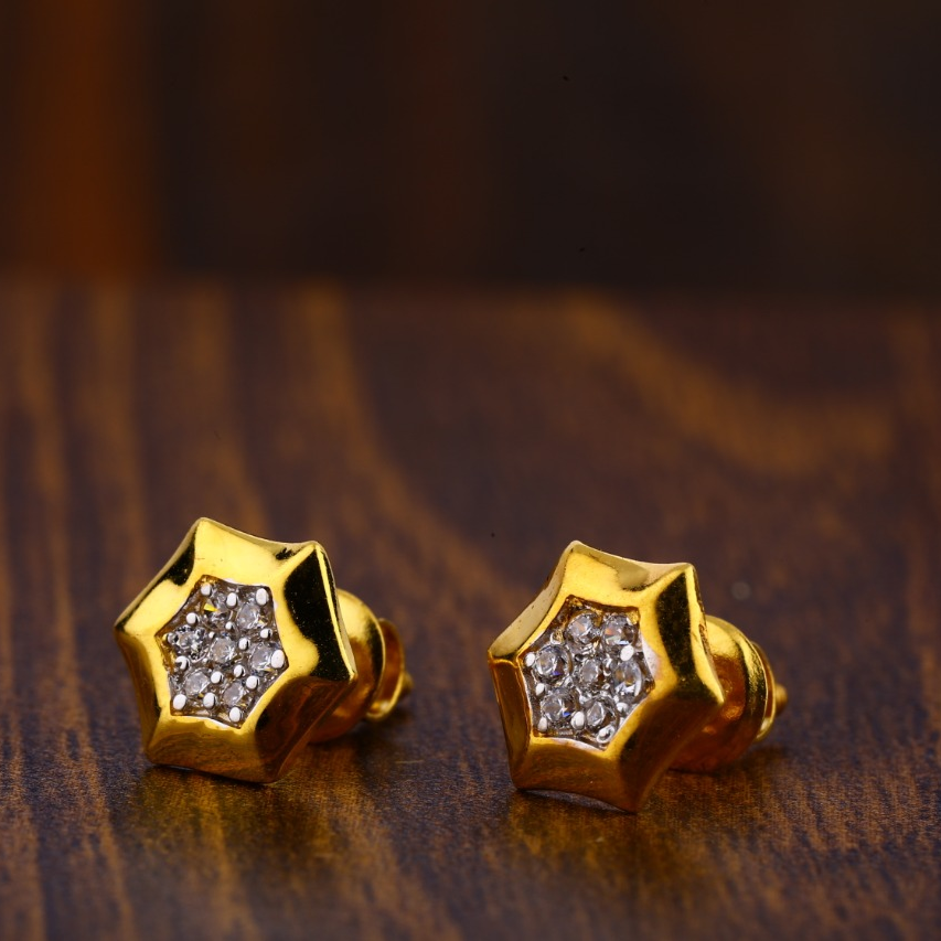22CT Gold Hallmark Fancy Ladies Tops Earrings LTE123