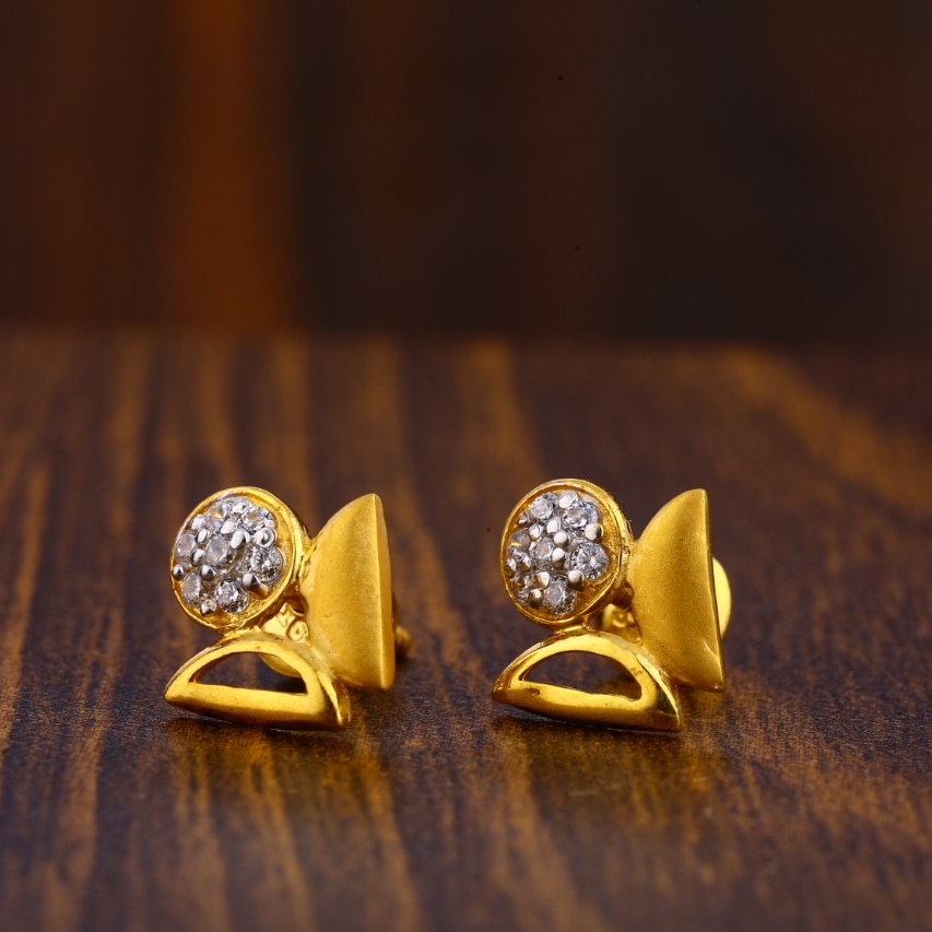 22KT Gold CZ Hallmark Fancy Ladies Tops Earrings LTE112